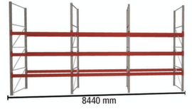 META Palletstelling MULTIPAL voor 36 pallets, 8440 mm breed, 4 opslagniveaus