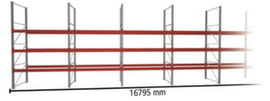META Palletstelling MULTIPAL voor 72 pallets, 16795 mm breed, 4 opslagniveaus