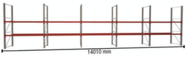 META Palletstelling MULTIPAL voor 30 pallets, 14010 mm breed, 3 opslagniveaus