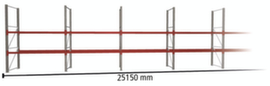 META Palletstelling MULTIPAL voor 54 pallets, 25150 mm breed, 3 opslagniveaus