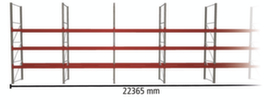META Palletstelling MULTIPAL voor 64 pallets, 22365 mm breed, 4 opslagniveaus