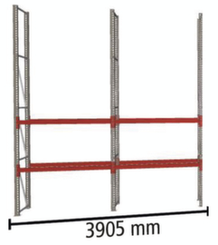 META Palletstelling MULTIPAL voor 8 pallets, 3905 mm breed, 4 opslagniveaus