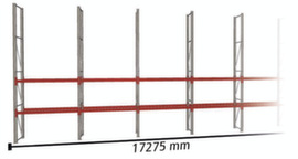 META Palletstelling MULTIPAL voor 36 pallets, 17275 mm breed, 4 opslagniveaus