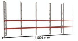 META Palletstelling MULTIPAL voor 44 pallets, 21095 mm breed, 4 opslagniveaus