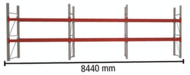 META Palletstelling MULTIPAL voor 18 pallets, 8440 mm breed, 3 opslagniveaus