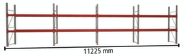 META Palletstelling MULTIPAL voor 24 pallets, 11225 mm breed, 3 opslagniveaus