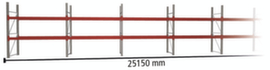 META Palletstelling MULTIPAL voor 54 pallets, 25150 mm breed, 3 opslagniveaus