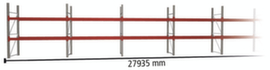 META Palletstelling MULTIPAL voor 60 pallets, 27935 mm breed, 3 opslagniveaus