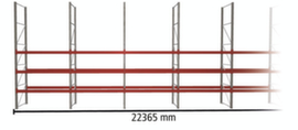 META Palletstelling MULTIPAL voor 64 pallets, 22365 mm breed, 4 opslagniveaus