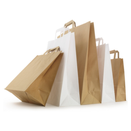 Witte draagtas van kraftpapier met platte oren Raja 45x48x17 cm