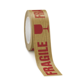 Versterkte papieren tape met voorbedrukte boodschap - Fragile