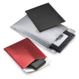 Zilveren plastic luchtkussenenvelop 80% gerecycled 18x25 cm