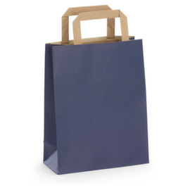 Draagtas van kraftpapier met platte oren blauw Raja 22x10x28 cm
