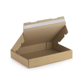 Extra platte doos met zelfklevende sluiting bruin Raja 31 x 22 x 5 cm