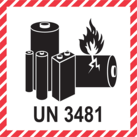 Gevarenetiket lithium-ion batterijen in apparatuur