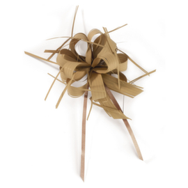 Bruine strik met raffia-effect