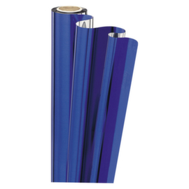 Blauwe gemetalliseerde inpakfolie 70cm x 50m