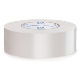 Glanzende waterdichte textieltape Raja 50 mm x 50 m wit
