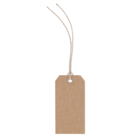 Kraftpapieren hanglabels met linnendraad 100x51 mm