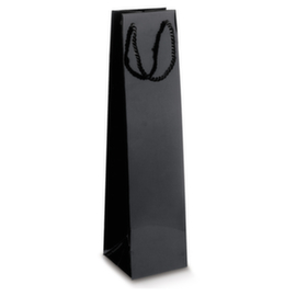 Zwarte lakpapieren draagtas voor flessen