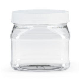 PET bokaal met schroefdeksel 50% gerecycled wit 1000 ml