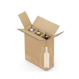 Verzenddoos met manuele kruisverdeling voor 3 flessen 30,5 x 11 x 37 cm