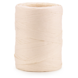 Cadeaulint van papier met raffia-effect ivoor