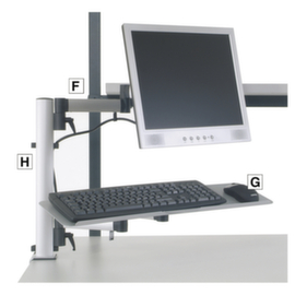 Uittrekbaar blad met knikarm voor muis en toetsenbord