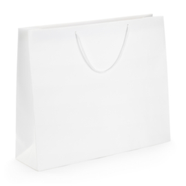 Draagtas van mat kraftpapier wit 55 x 45 x 15 cm