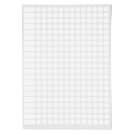 Wit rond etiket permanent klevend met diameter 15 mm