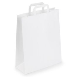 Witte draagtas van kraftpapier met platte oren Raja 32x40x12 cm