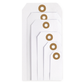 Witte Amerikaanse etiketten met metaaldraad 80x38mm