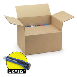 Doos van dubbelgolfkarton met variabele vulhoogte 40 x 40 x 30/40 cm