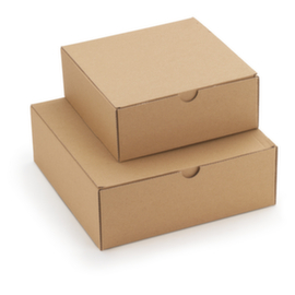 Bruine geschenkdoos uit microgolfkarton 18,5x18,5x7 cm